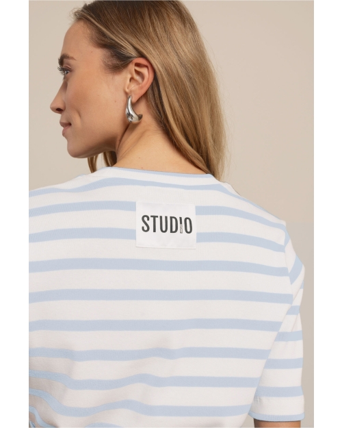 Studio Anneloes Annika stripe t-shirt 1170 off white/pastel blue