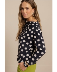 Studio Anneloes Fleur polkadot top 6914 darkblue/kit