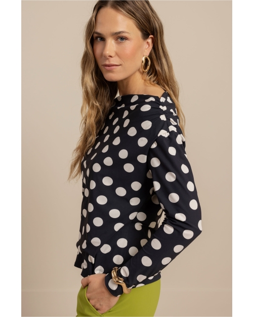 Studio Anneloes Fleur polkadot top 6914 darkblue/kit