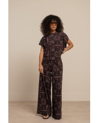 Studio Anneloes Grace paisley trousers 8714 espresso/kit