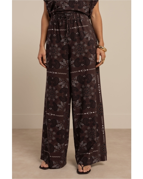 Studio Anneloes Grace paisley trousers 8714 espresso/kit