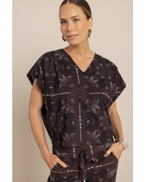 Studio Anneloes Renske paisley top 8714 espresso/kit