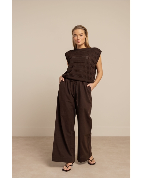 Studio Anneloes Grace linen trousers 8700 espresso