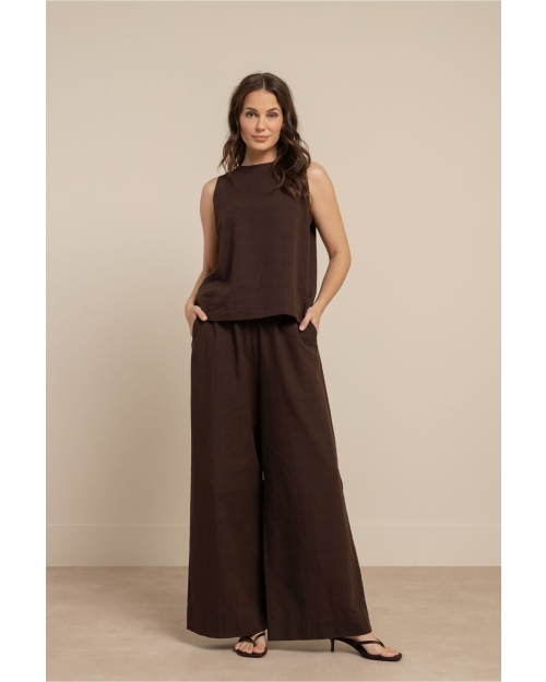 Studio Anneloes Gilian linen top 8700 espresso