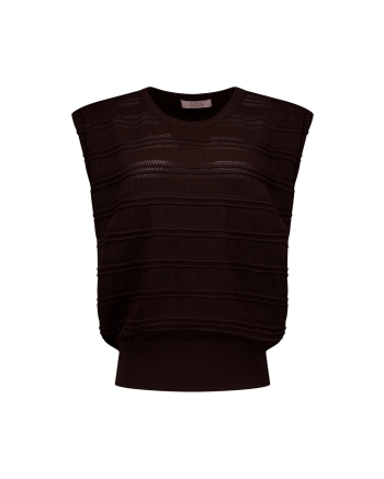 Studio Anneloes Leona knitted top 8700 espresso