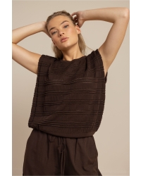 Studio Anneloes Leona knitted top 8700 espresso