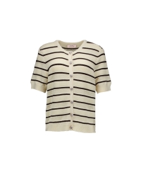 Studio Anneloes Yara stripe cardigan 1787 ecru/espresso