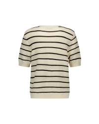 Studio Anneloes Yara stripe cardigan 1787 ecru/espresso