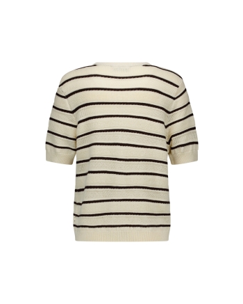 Studio Anneloes Yara stripe cardigan 1787 ecru/espresso