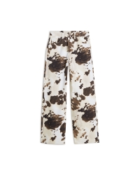 Summum Baggy straight pant Cow printed twill 120 Multicolour
