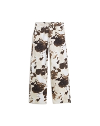 Summum Baggy straight pant Cow printed twill 120 Multicolour