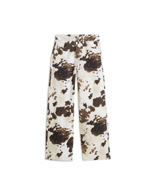 Summum Baggy straight pant Cow printed twill 120 Multicolour