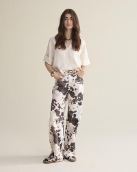 Summum Baggy straight pant Cow printed twill 120 Multicolour