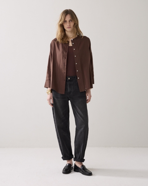 Summum Blouse Viscose cotton 713 Coffee