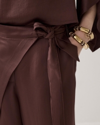 Summum Trousers Heavy silky touch 713 Coffee