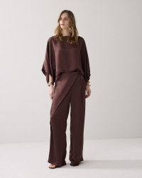 Summum Trousers Heavy silky touch 713 Coffee