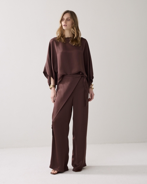 Summum Trousers Heavy silky touch 713 Coffee