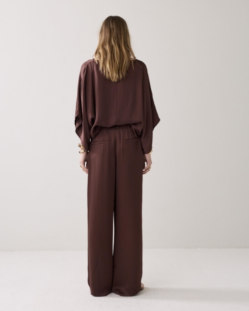 Summum Trousers Heavy silky touch 713 Coffee