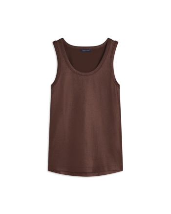 Summum Rib tanktop cotton rib 713 Coffee