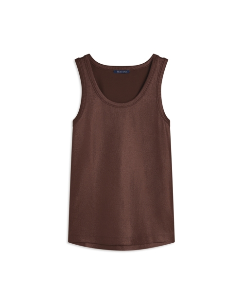 Summum Rib tanktop cotton rib 713 Coffee