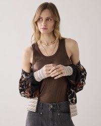 Summum Rib tanktop cotton rib 713 Coffee