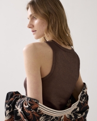 Summum Rib tanktop cotton rib 713 Coffee