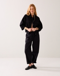Summum Batwing jacket Breezy cotton canvas 990 Black