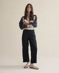 Summum Loose pant Breezy cotton canvas 990 Black