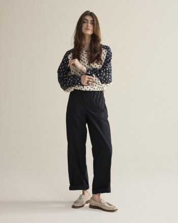 Summum Loose pant Breezy cotton canvas 990 Black