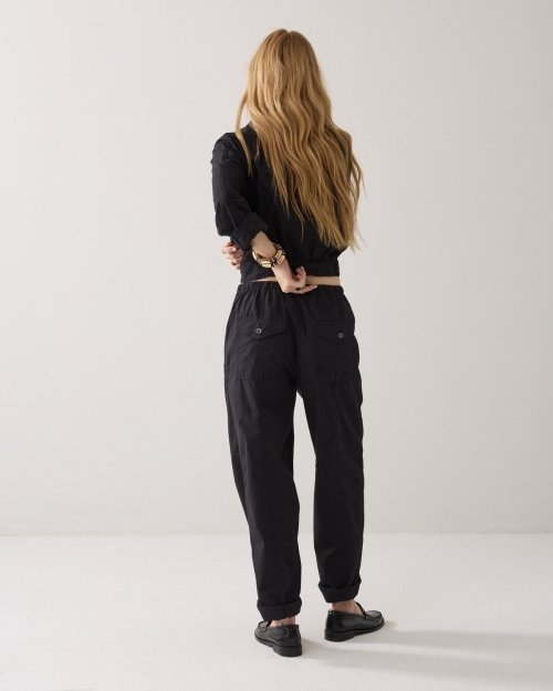 Summum Loose pant Breezy cotton canvas 990 Black