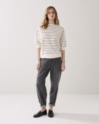 Summum Jersey Striped sweat 122 Ivory