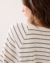 Summum Jersey Striped sweat 122 Ivory