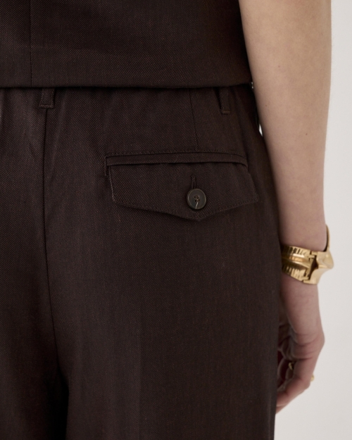 Summum Trousers Linen blend 713 Coffee