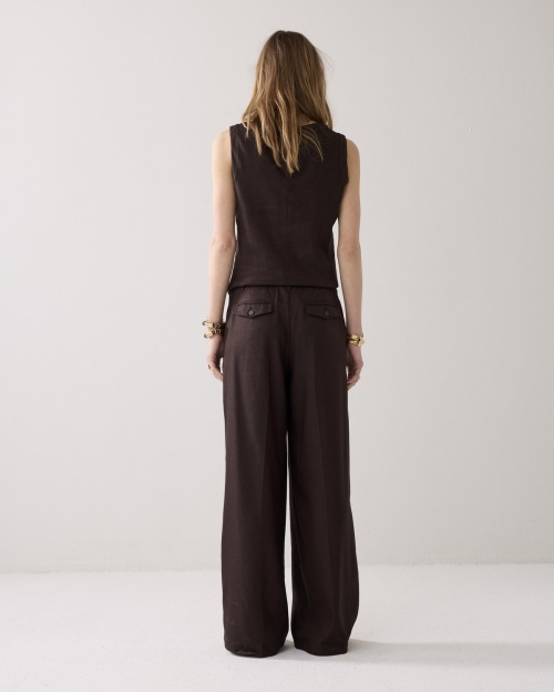 Summum Trousers Linen blend 713 Coffee
