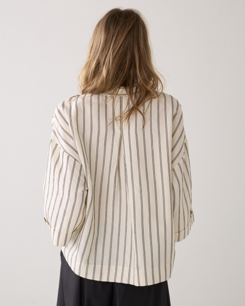 Summum Top Chenille stripe 108 Ivory black