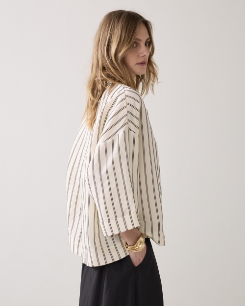 Summum Top Chenille stripe 108 Ivory black