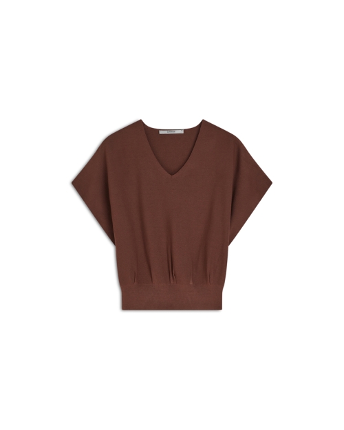 Summum V-neck sweater Viscose blend knit 713 Coffee