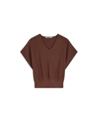 Summum V-neck sweater Viscose blend knit 713 Coffee