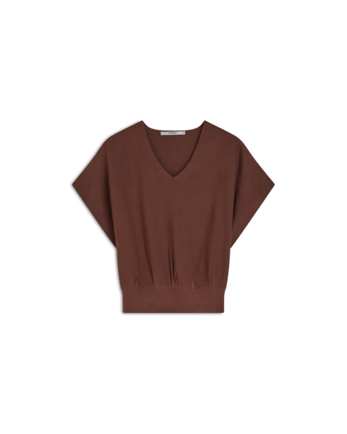 Summum V-neck sweater Viscose blend knit 713 Coffee