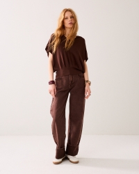 Summum V-neck sweater Viscose blend knit 713 Coffee