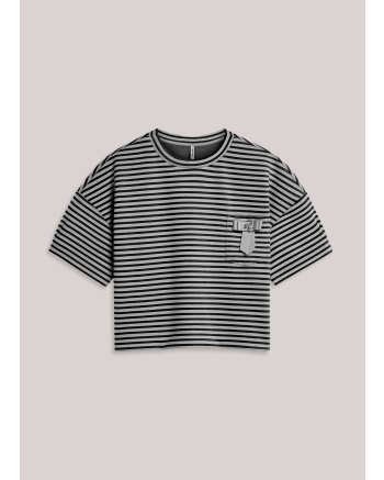 Summum Top Striped scuba 990 Black
