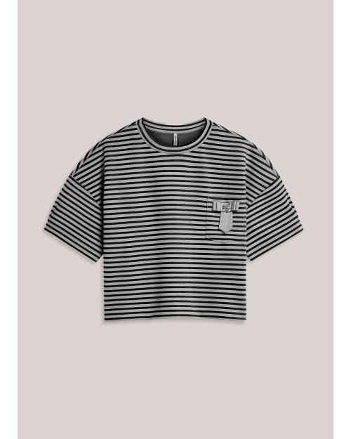 Summum Top Striped scuba 990 Black