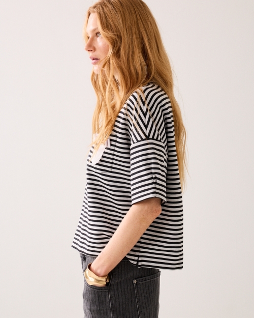 Summum Top Striped scuba 990 Black
