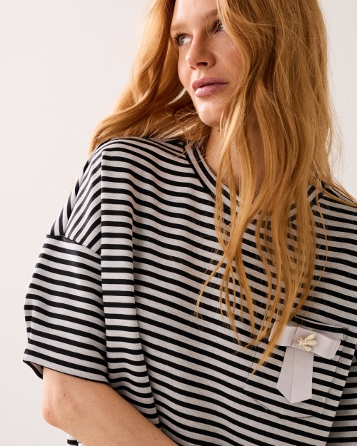 Summum Top Striped scuba 990 Black