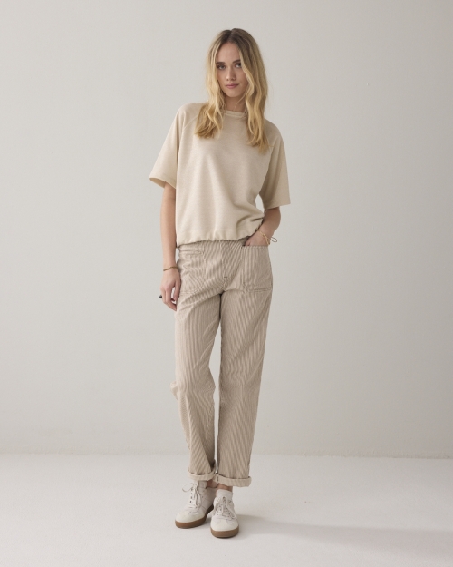 Summum Top Boxy tee sparkle 122 Ivory