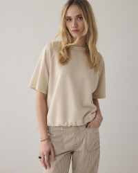 Summum Top Boxy tee sparkle 122 Ivory