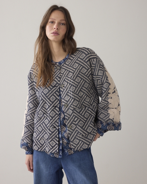 Summum Jacket Blue jacquard 495 Midnight blue