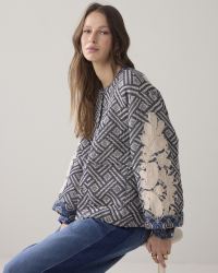 Summum Jacket Blue jacquard 495 Midnight blue