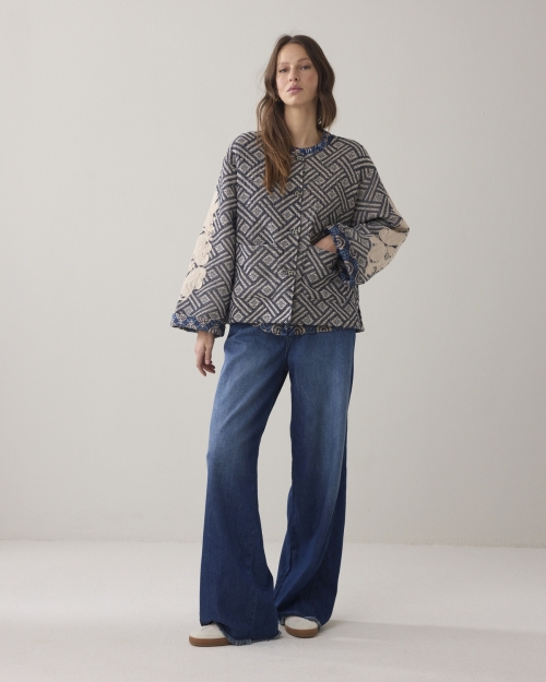 Summum Jacket Blue jacquard 495 Midnight blue