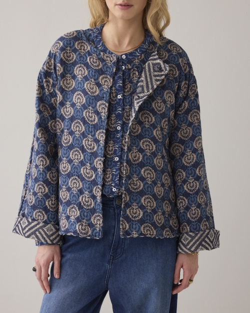 Summum Jacket Blue jacquard 495 Midnight blue